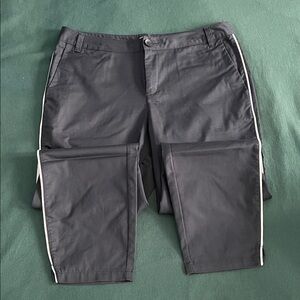 Y2K Black Oakley Pants with White Trim